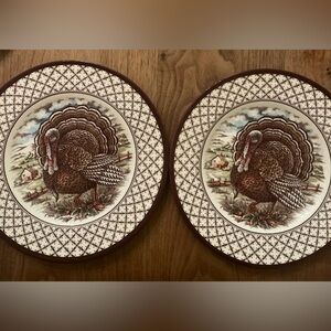 Set of 2 Royal Stafford Chantilly Turkey Salad Plates.  England!